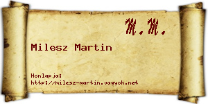 Milesz Martin névjegykártya
