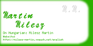 martin milesz business card